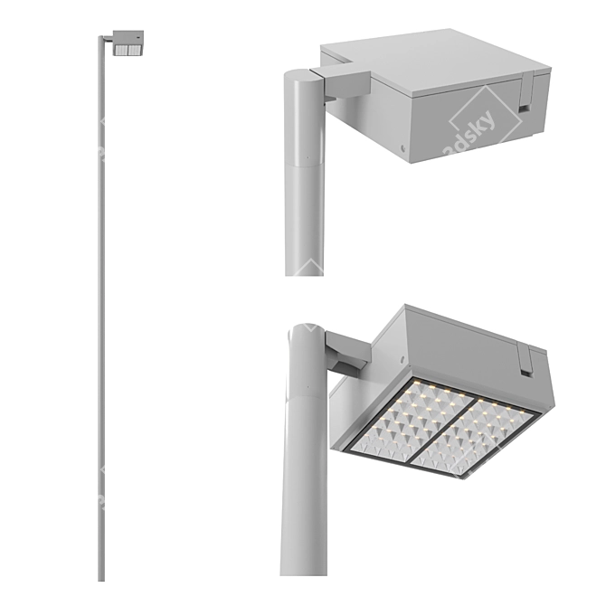 Elegant Iguzzini Delphi Street Light 3D model image 1