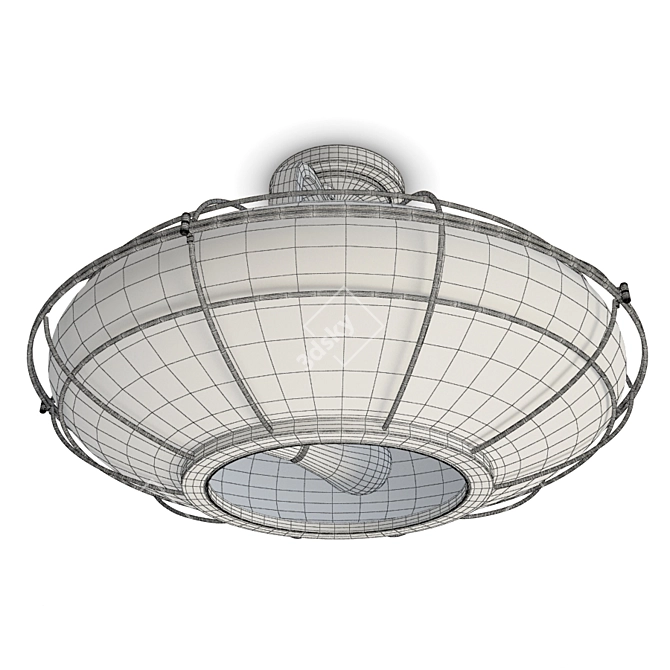 Urban Grid Metal Lamp 3D model image 2