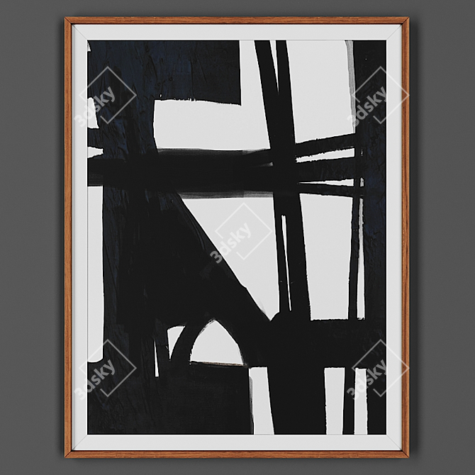 Wooden Framed Art Piece 3D model image 1