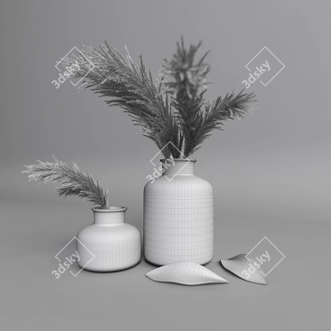 Elegant Smooth Vases 3D model image 3