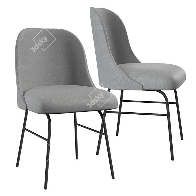 Sleek Metal Aleta Chair 3D model image 1