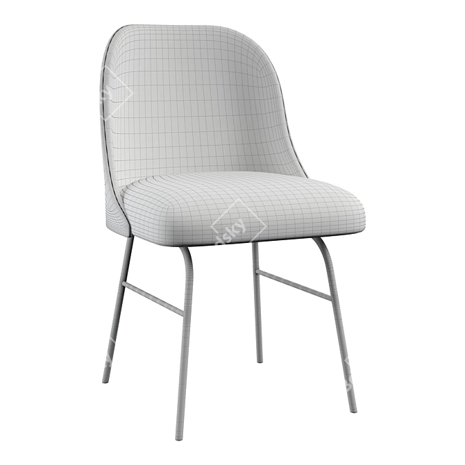 Sleek Metal Aleta Chair 3D model image 3