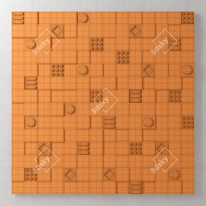 Polygonal Decorative Panel 3D model image 3