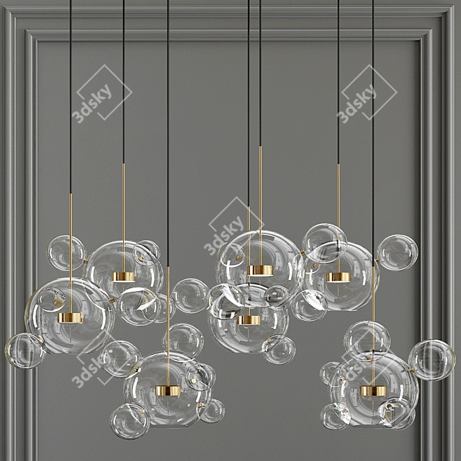 Bolle Bubble: Customizable LED Pendant 3D model image 1