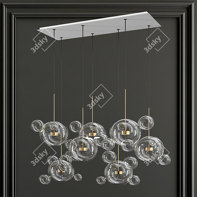 Bolle Bubble: Customizable LED Pendant 3D model image 2