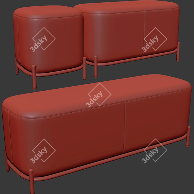 Pawai Pouf Set | Stylish, Versatile, Comfortable 3D model image 3