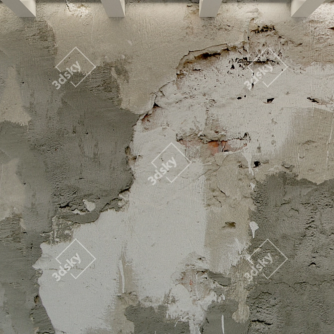 Aged Concrete Wall Texture 3D model image 3