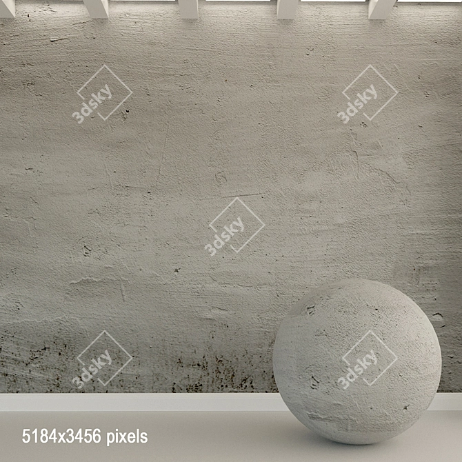 Vintage Concrete Wall Texture 3D model image 1