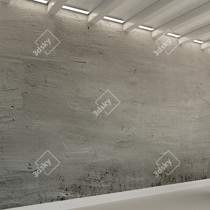 Vintage Concrete Wall Texture 3D model image 2