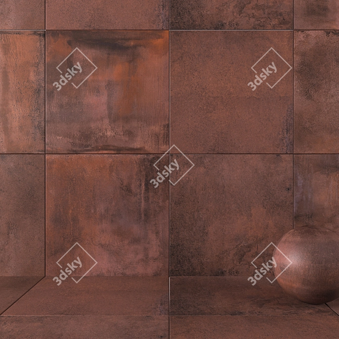 Blaze Corten Wall Tiles 3D model image 1