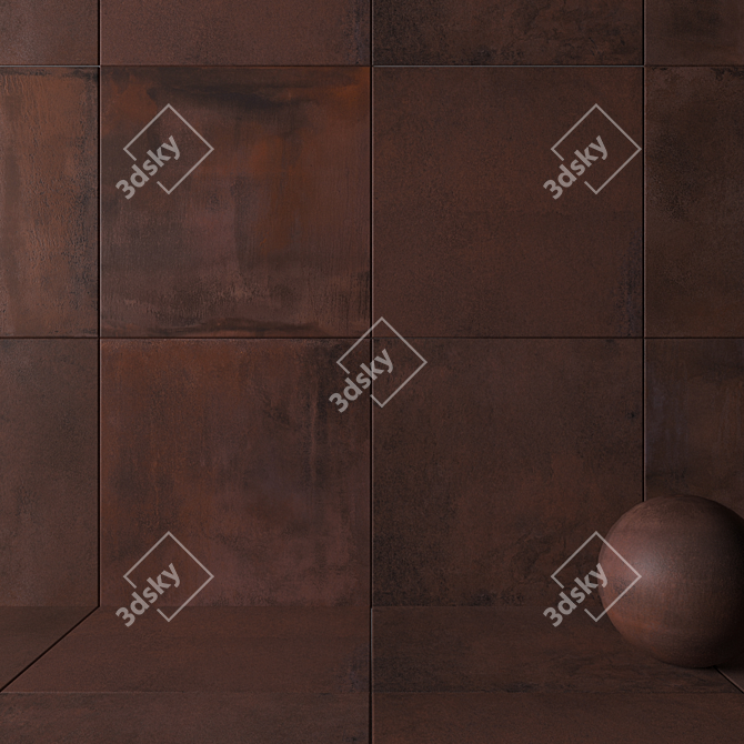 Blaze Corten Wall Tiles 3D model image 2