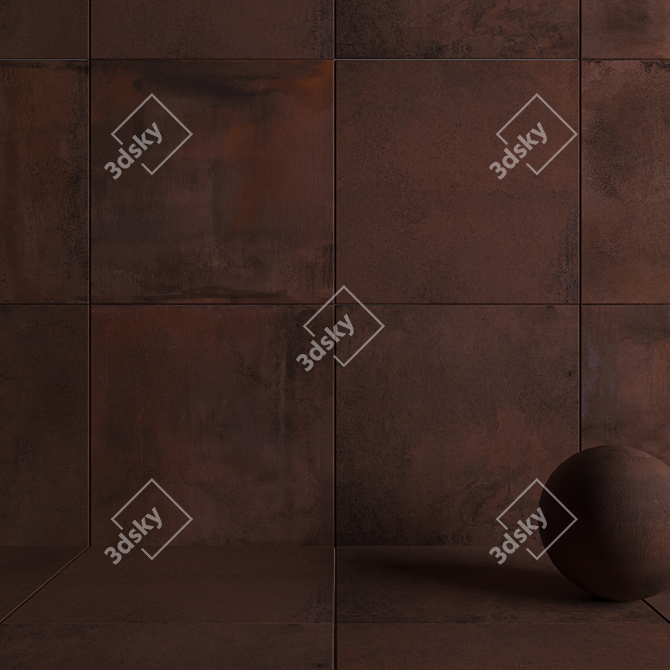 Blaze Corten Wall Tiles 3D model image 3