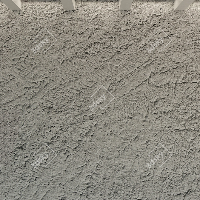 Authentic Aged Concrete Wall 3D model image 3