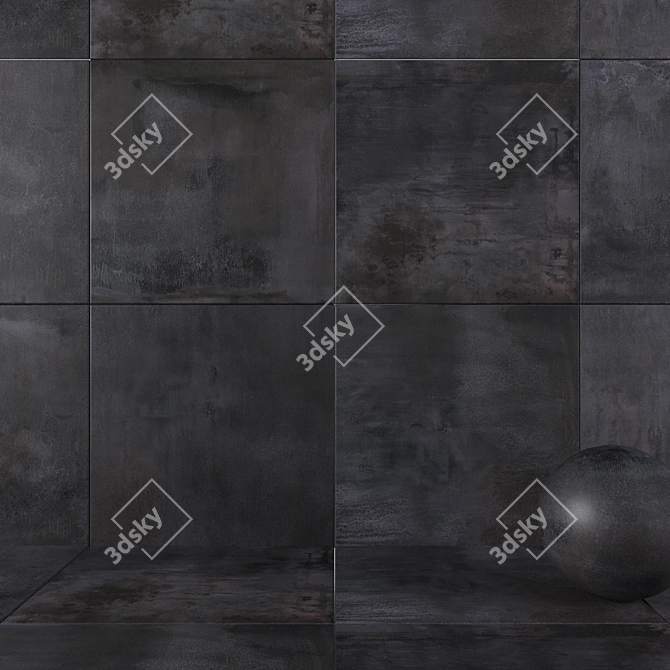 BLAZE Iron Wall Tiles: High-Definition, Multi-Texture, 120x120cm 3D model image 1