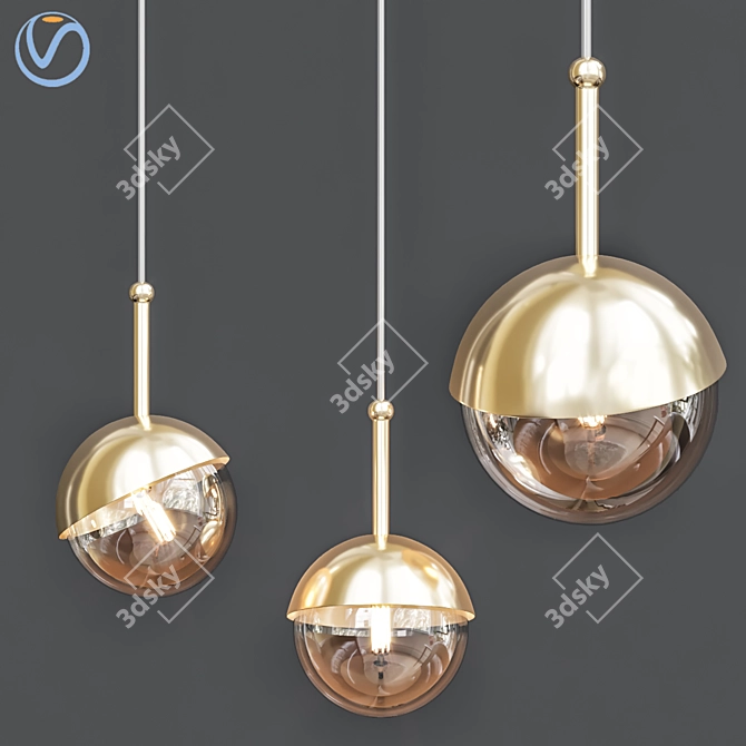 Shining Gold Ball 3D model image 1