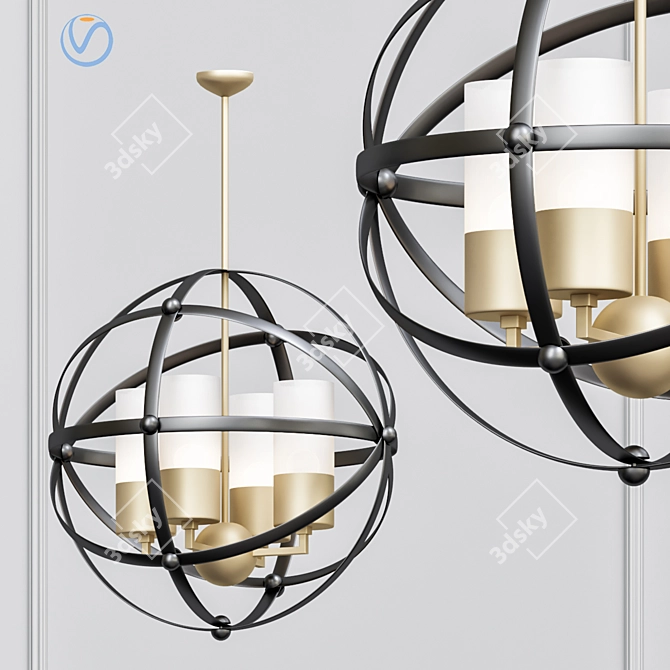 Frosted Gold Ball: Elegant Christmas Decor 3D model image 1