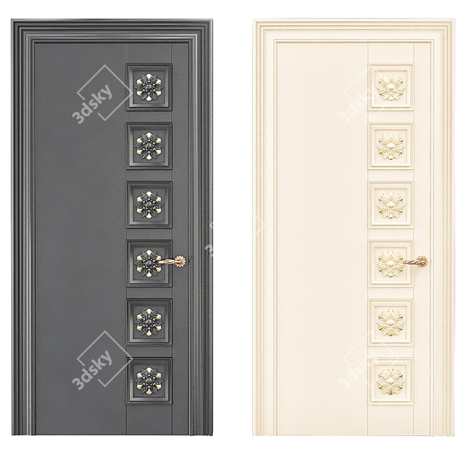 Modern Classic Interior Doors 3D model image 1