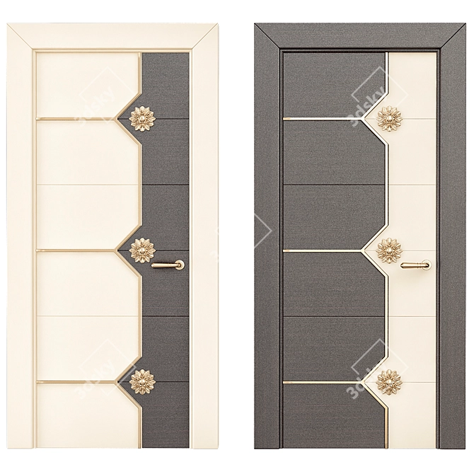 Elegant Classic Interior Doors 3D model image 1