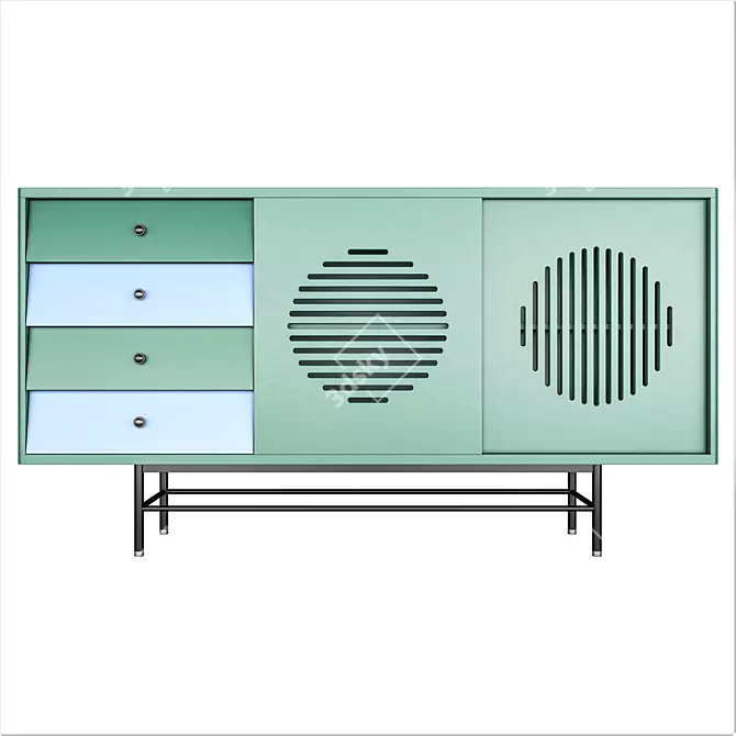 Sleek Minimalist Sideboard 3D model image 2