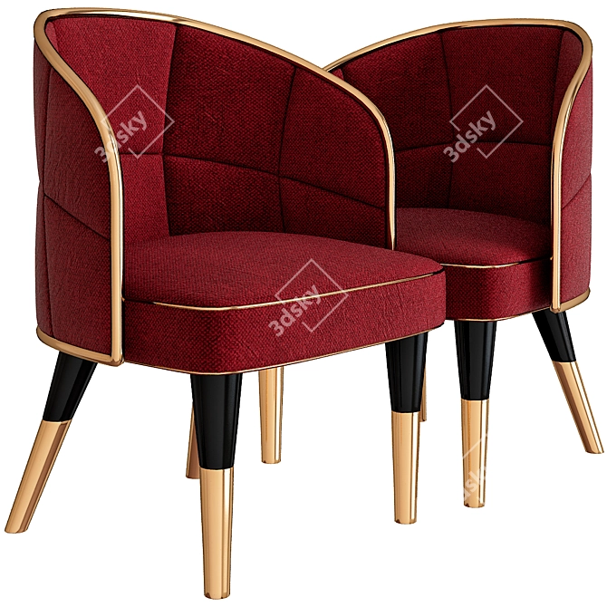 Luxury Emma Lounge Chair 3D model image 1