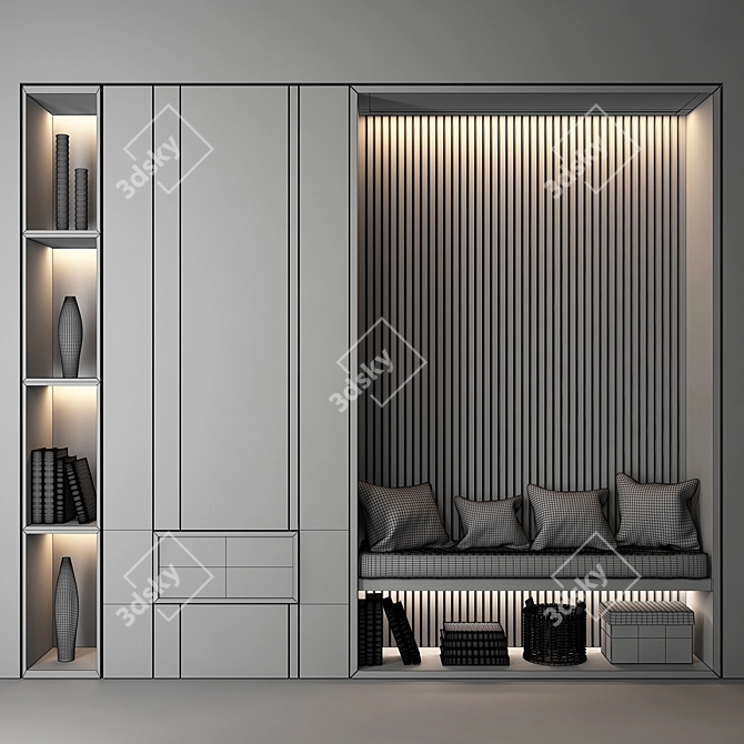 Modern Living Bedroom Furniture Composition 3D model image 2