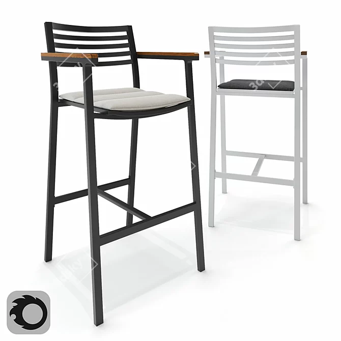 Elegant and Comfortable MINDO Klara Bar Stool 3D model image 1