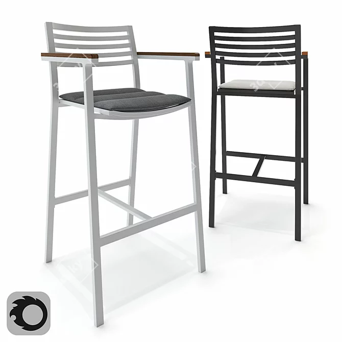 Elegant and Comfortable MINDO Klara Bar Stool 3D model image 2