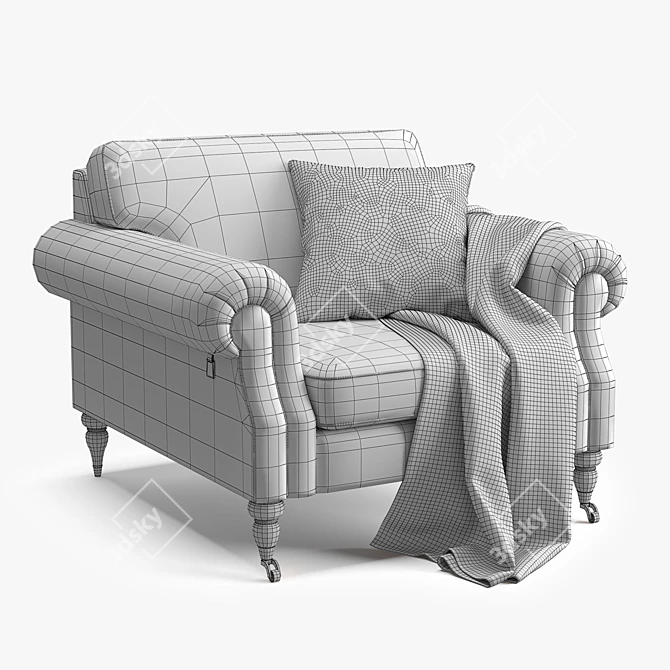 Elegant Leather Chair Set 3D model image 3