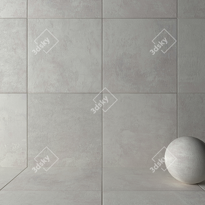 Atlas Raw White Wall Tiles 3D model image 2