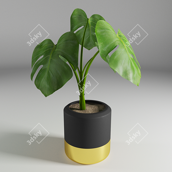 Monstera Flower Sculpture 3D model image 3