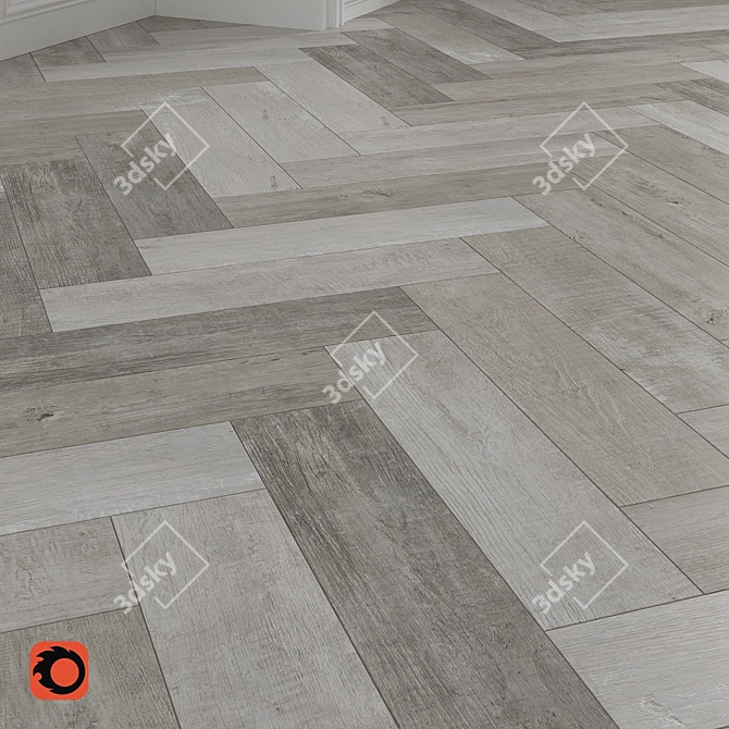 Rona Grey Wood Floor Tile: Elegant & Durable 3D model image 2