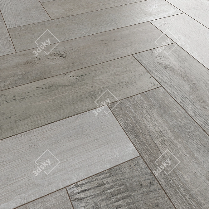 Rona Grey Wood Floor Tile: Elegant & Durable 3D model image 3