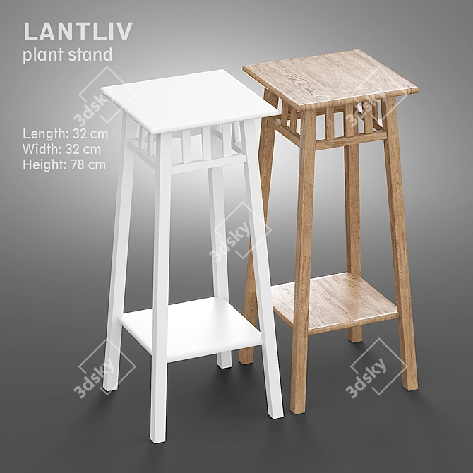 Stylish IKEA LANTLIV Plant Stand 3D model image 1