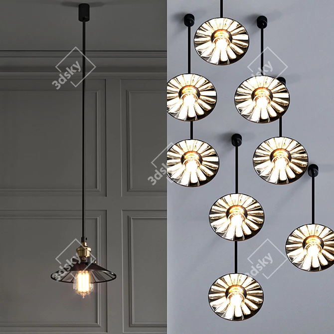 Sleek Loft Pendant Light 3D model image 1