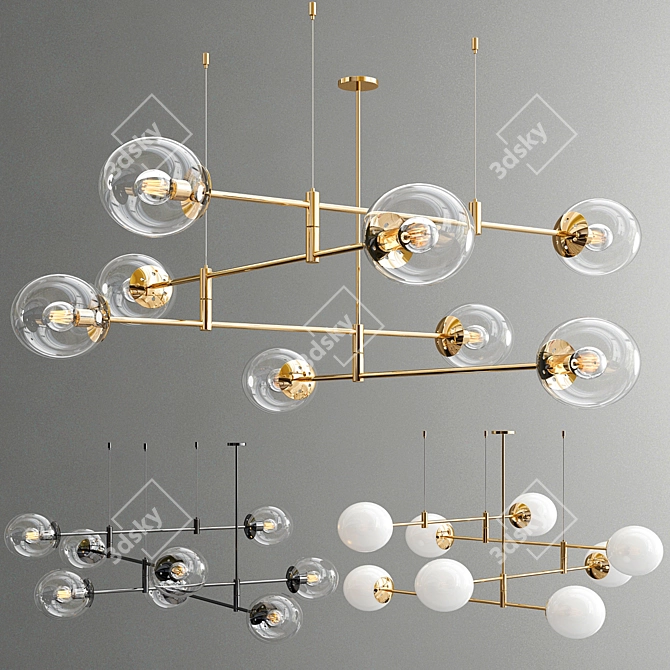 Glamour Gap Chandelier 3D model image 1