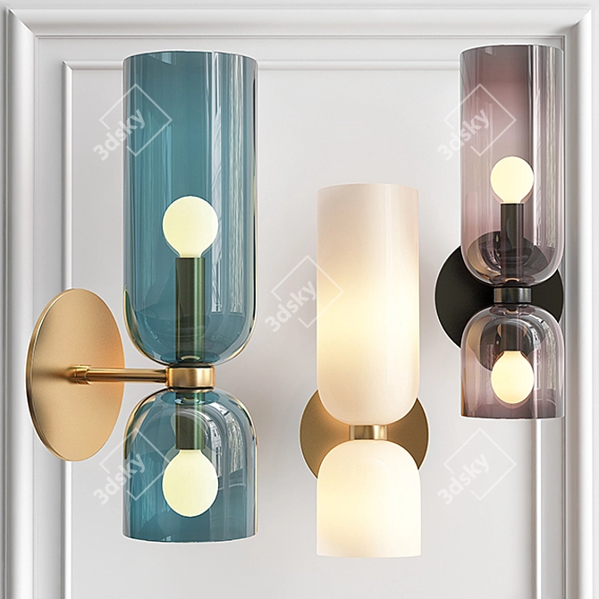 Loft-Concept Edie Sconce: Elegant Blue Lighting 3D model image 1