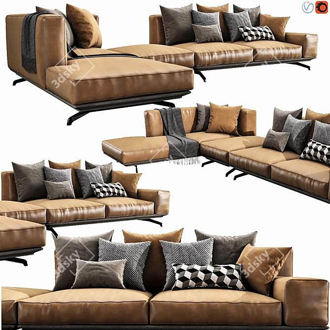 Modern Italian Dalton Sofa 3D model image 1