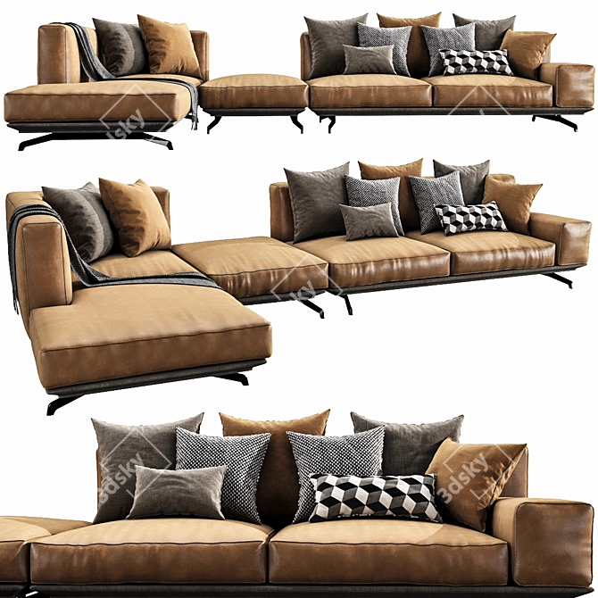 Modern Italian Dalton Sofa 3D model image 2