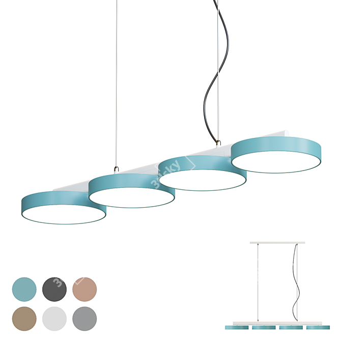 Adjustable Cross Pendant Lamp 3D model image 1