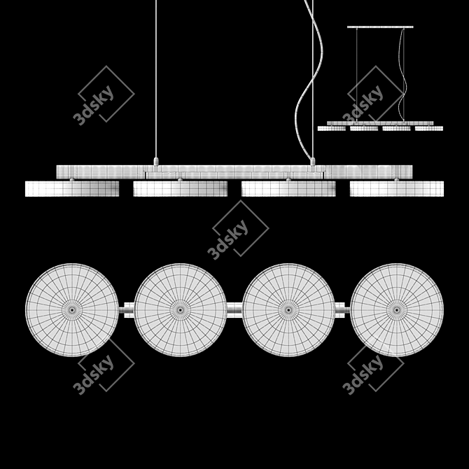 Adjustable Cross Pendant Lamp 3D model image 3