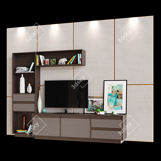 Living Room TV Zone 3D model image 2