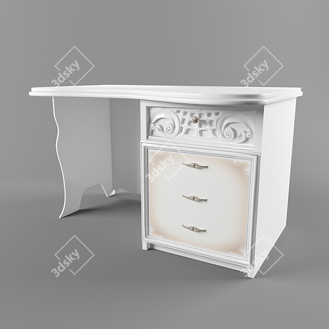 Elegant Rose Dressing Table 3D model image 1