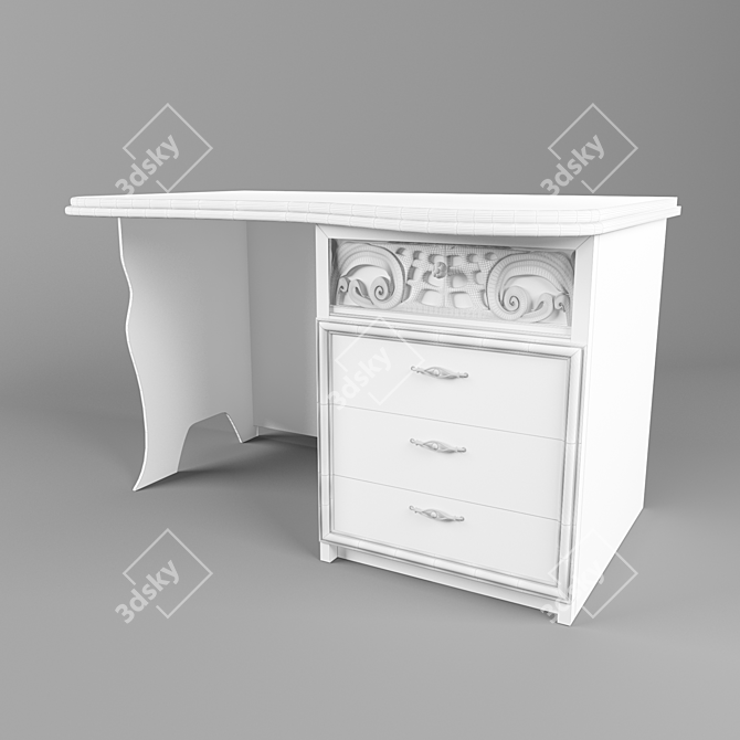Elegant Rose Dressing Table 3D model image 3