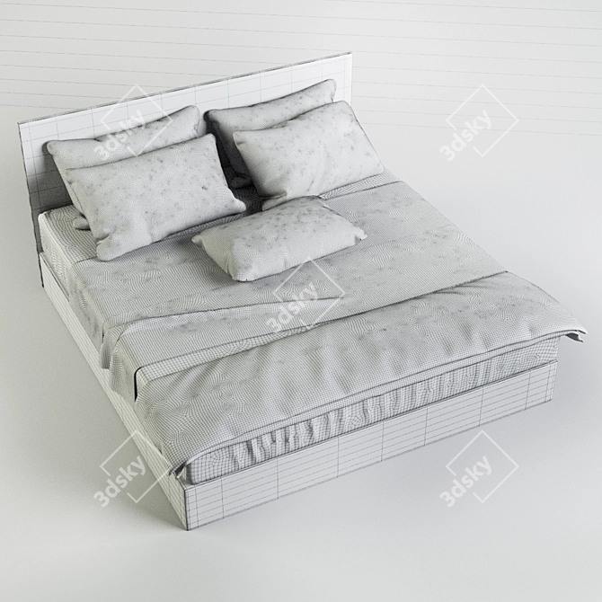 Max 2014 Archive - High-Quality, Turbosmoothed Bed 3D model image 3