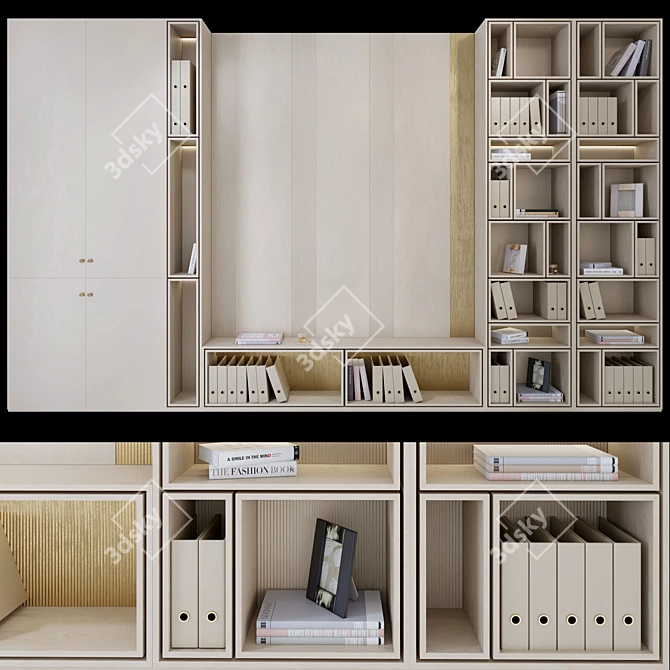 5m Plywood Wardrobe 3D model image 1