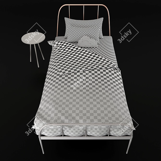 Elegant Alana Bed: Unwrapped Geometry 3D model image 3