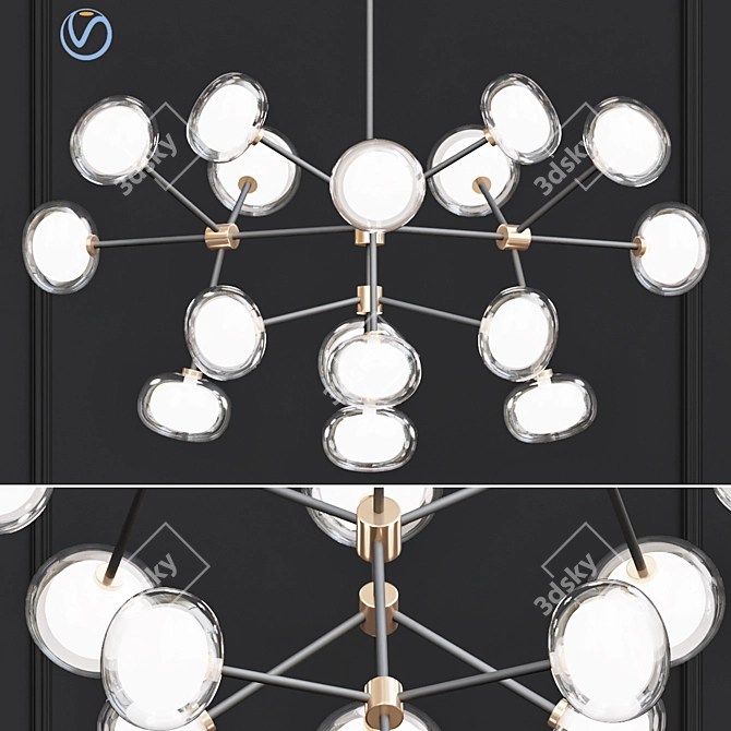 Elegant NABILA Chandelier- Illuminate Your Space 3D model image 1