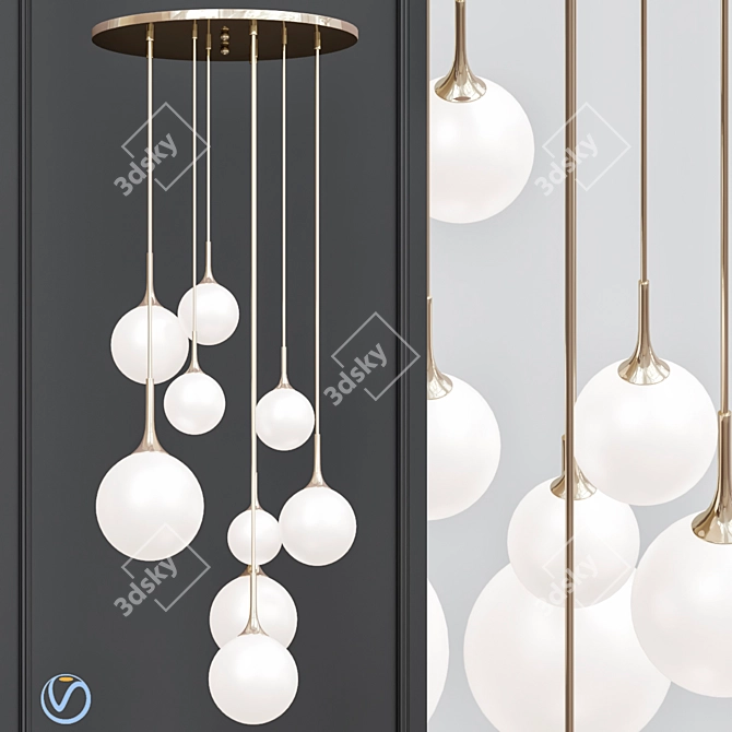 Elegant Whitney Chandelier: Timeless Restoration 3D model image 1