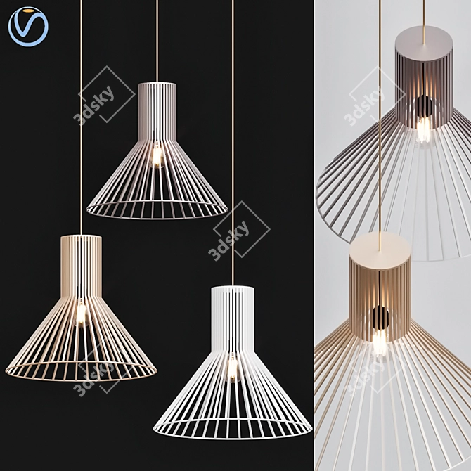 Minimalist Wood Pendant Light 3D model image 1