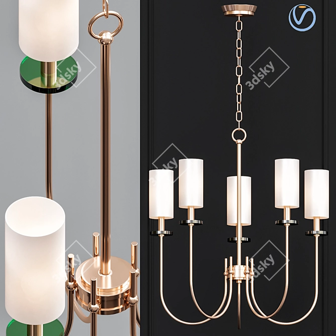 Monroe 5-Light Gold Chandelier 3D model image 1